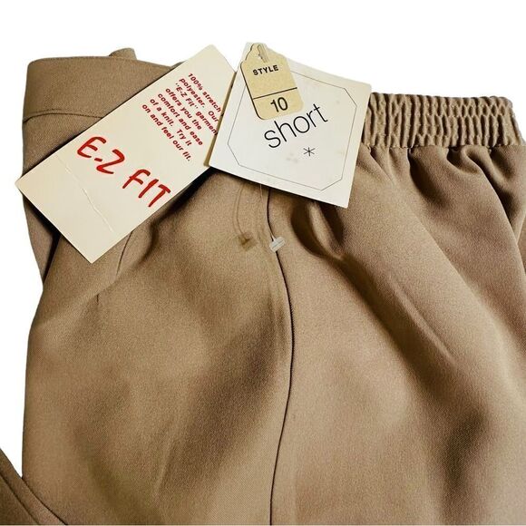 Vintage 70s E-Z Fit Beige Straight Leg High Waist Pants Size XS Short NWT - Picture 3 of 10